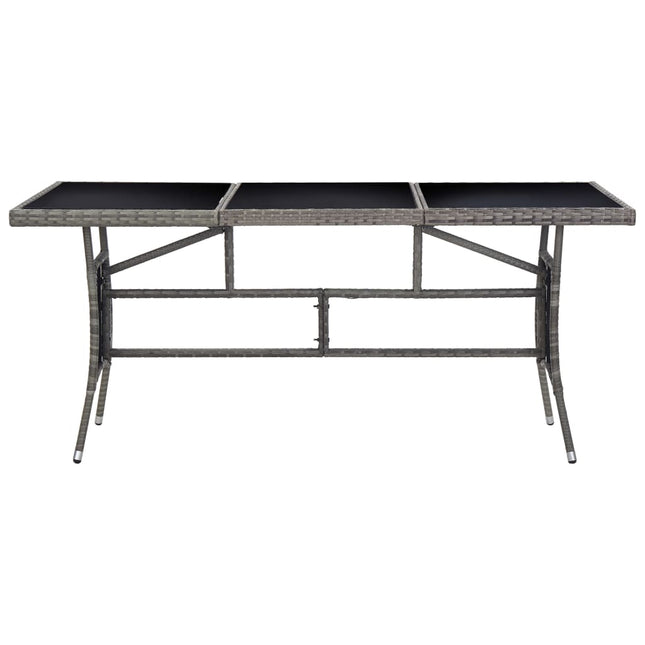 havebord 170 x 80 x 74 cm polyrattan grå