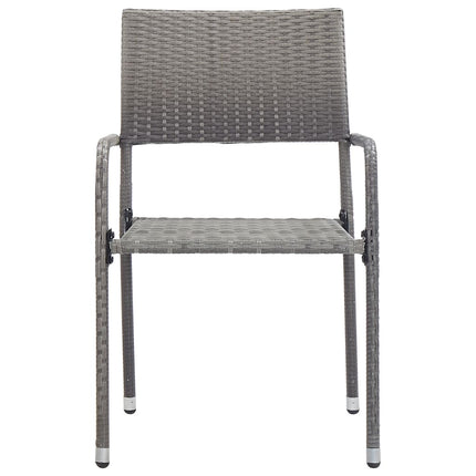 havestole 2 stk. stabelbare polyrattan grå
