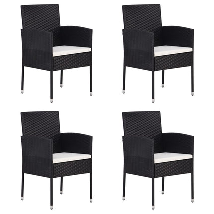 havestole 4 stk. cremehvide hynder polyrattan sort