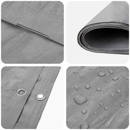 presenning 8x8 m 180 g/m² HDPE grå