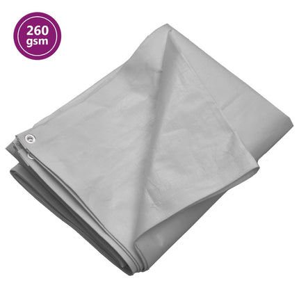 presenning 6x12 m 260 g/m² HDPE grå