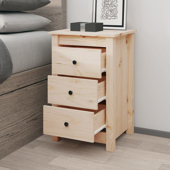 sengebord 40x35x61,5 cm massivt fyrretræ