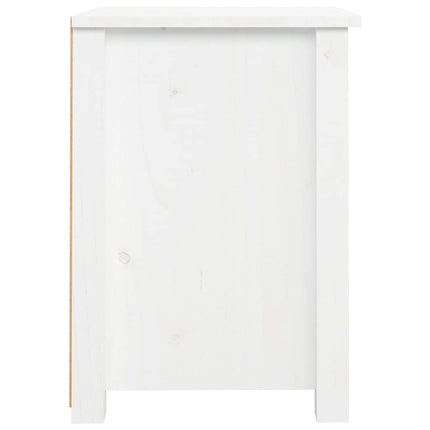 sengebord 40x35x49 cm massivt fyrretræ hvid