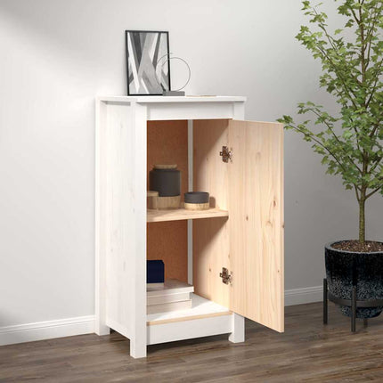 skænk 39x35x80 cm massivt fyrretræ hvid