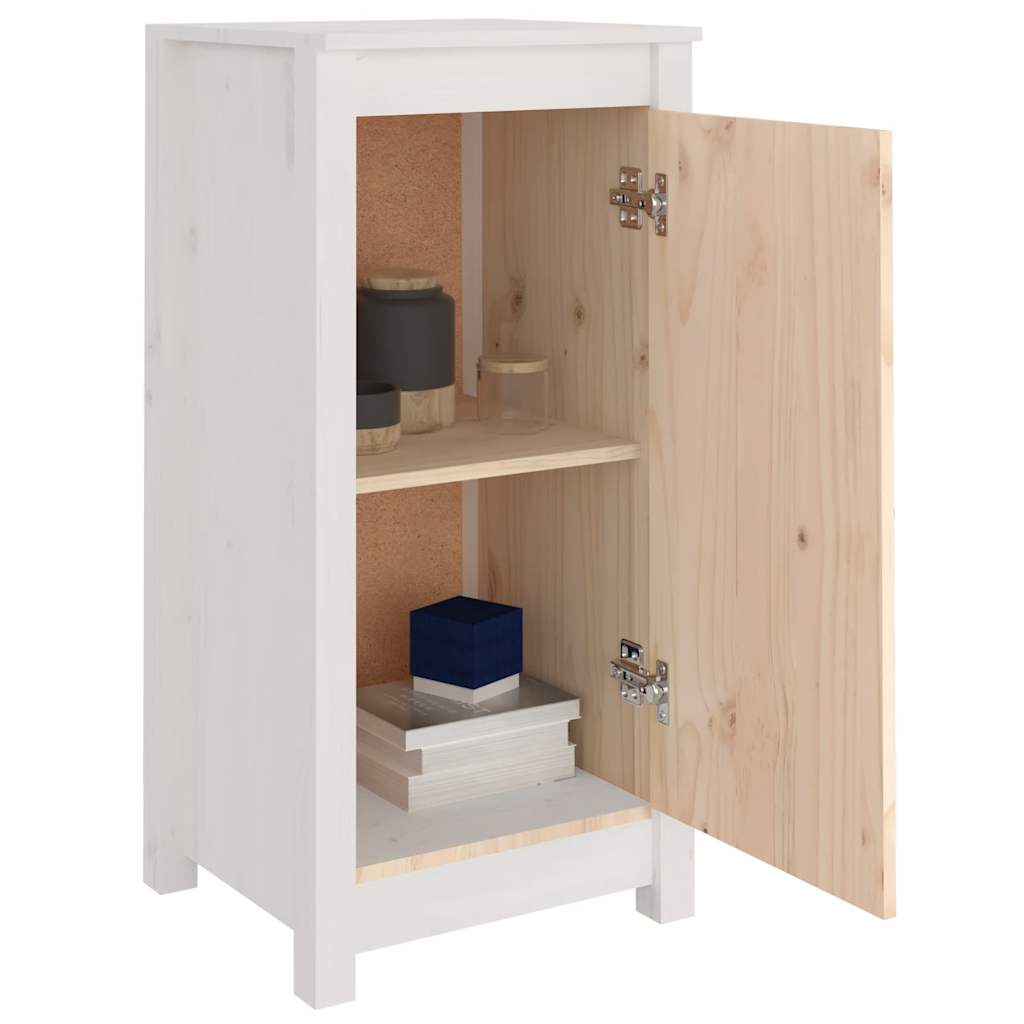 skænk 39x35x80 cm massivt fyrretræ hvid