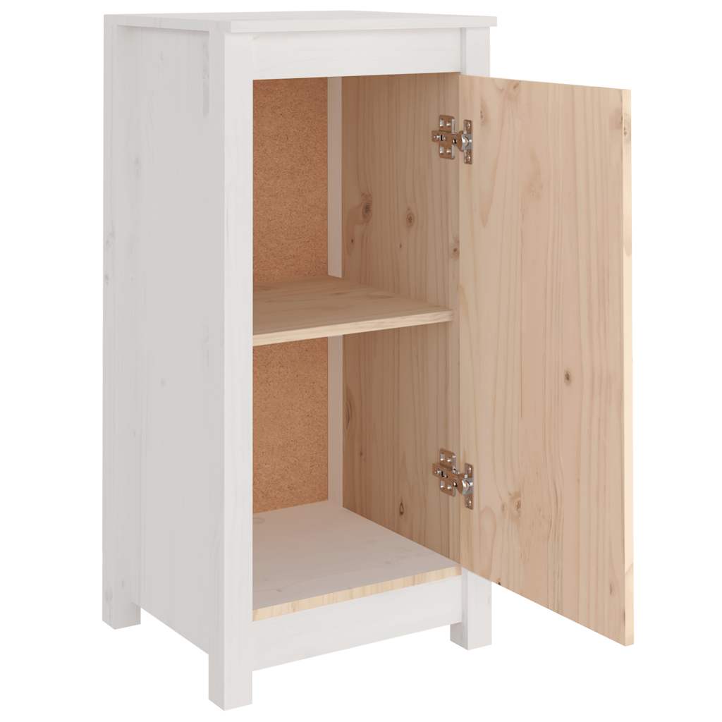 skænk 39x35x80 cm massivt fyrretræ hvid