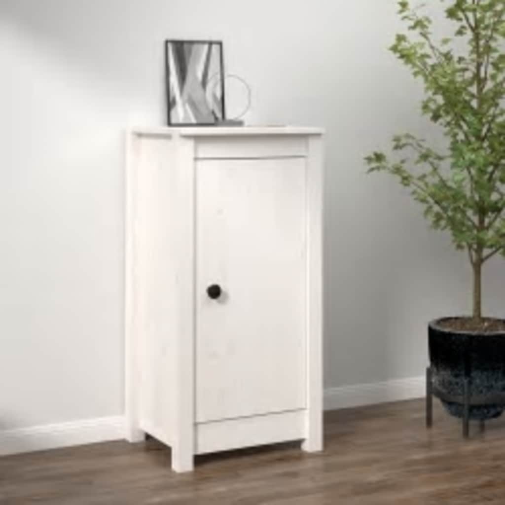 skænk 39x35x80 cm massivt fyrretræ hvid