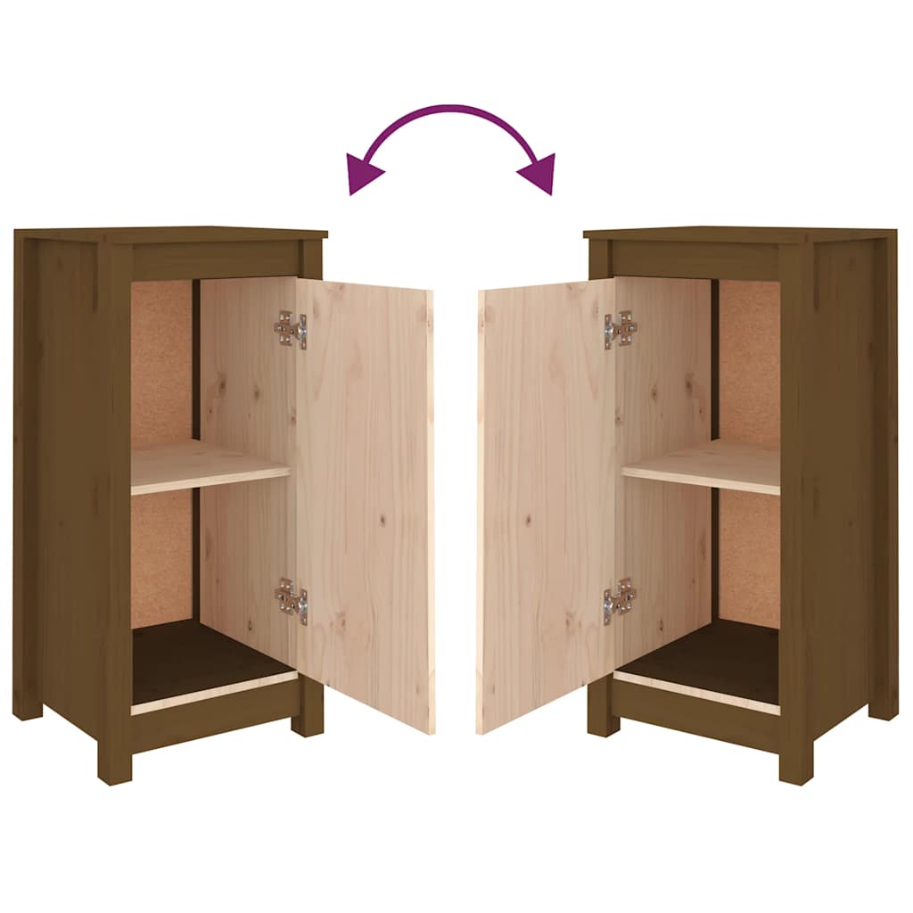 skænk 39x35x80 cm massivt fyrretræ gyldenbrun