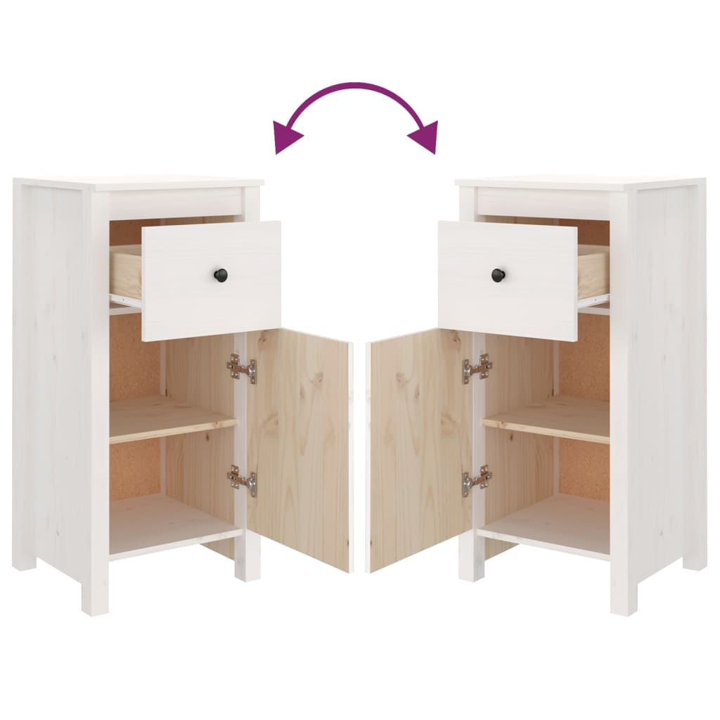 skænk 40x35x80 cm massivt fyrretræ hvid