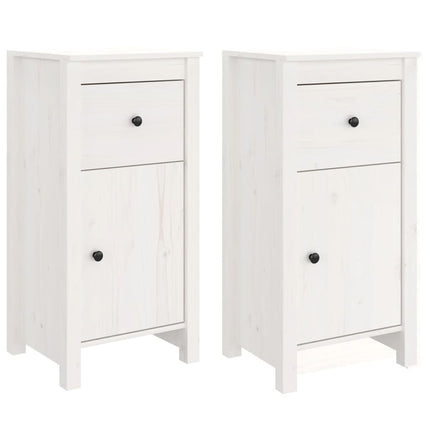 skænke 2 stk. 40x35x80 cm massivt fyrretræ hvid