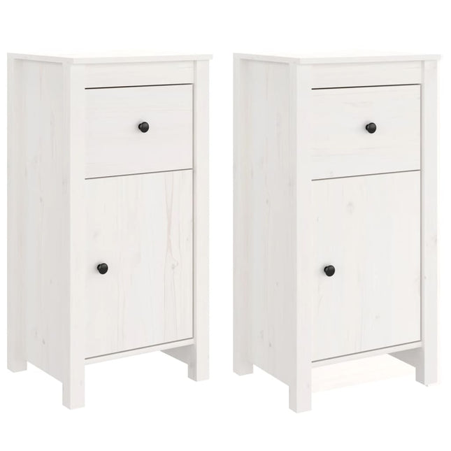 skænke 2 stk. 40x35x80 cm massivt fyrretræ hvid