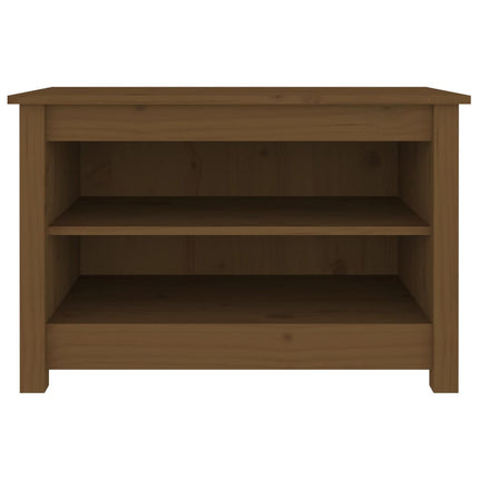 skobænk 70x38x45,5 cm massivt fyrretræ gyldenbrun