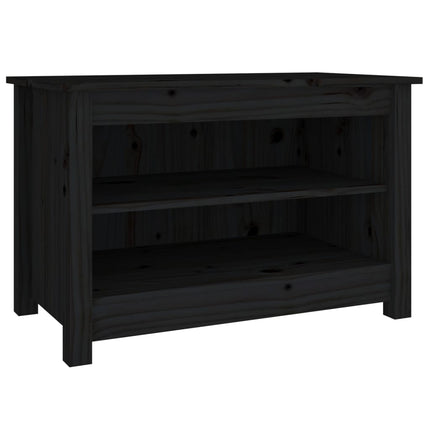 skobænk 70x38x45,5 cm massivt fyrretræ sort