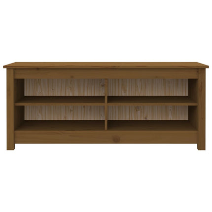 skobænk 110x38x45,5 cm massivt fyrretræ gyldenbrun