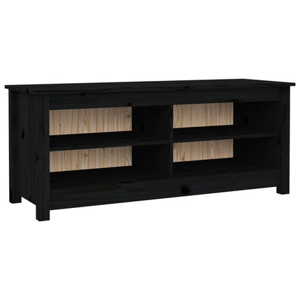 skobænk 110x38x45,5 cm massivt fyrretræ sort