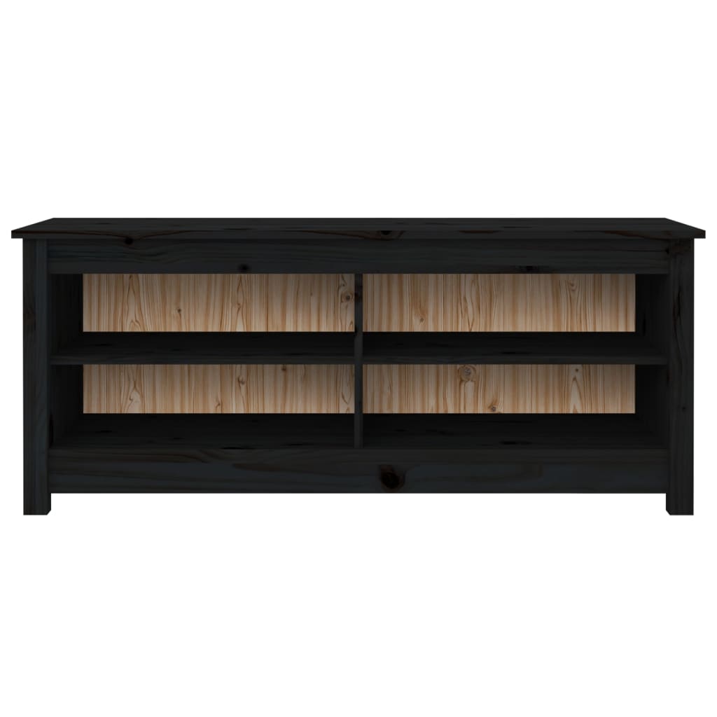 skobænk 110x38x45,5 cm massivt fyrretræ sort