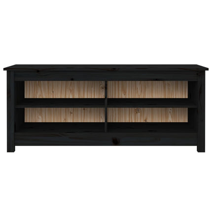 skobænk 110x38x45,5 cm massivt fyrretræ sort