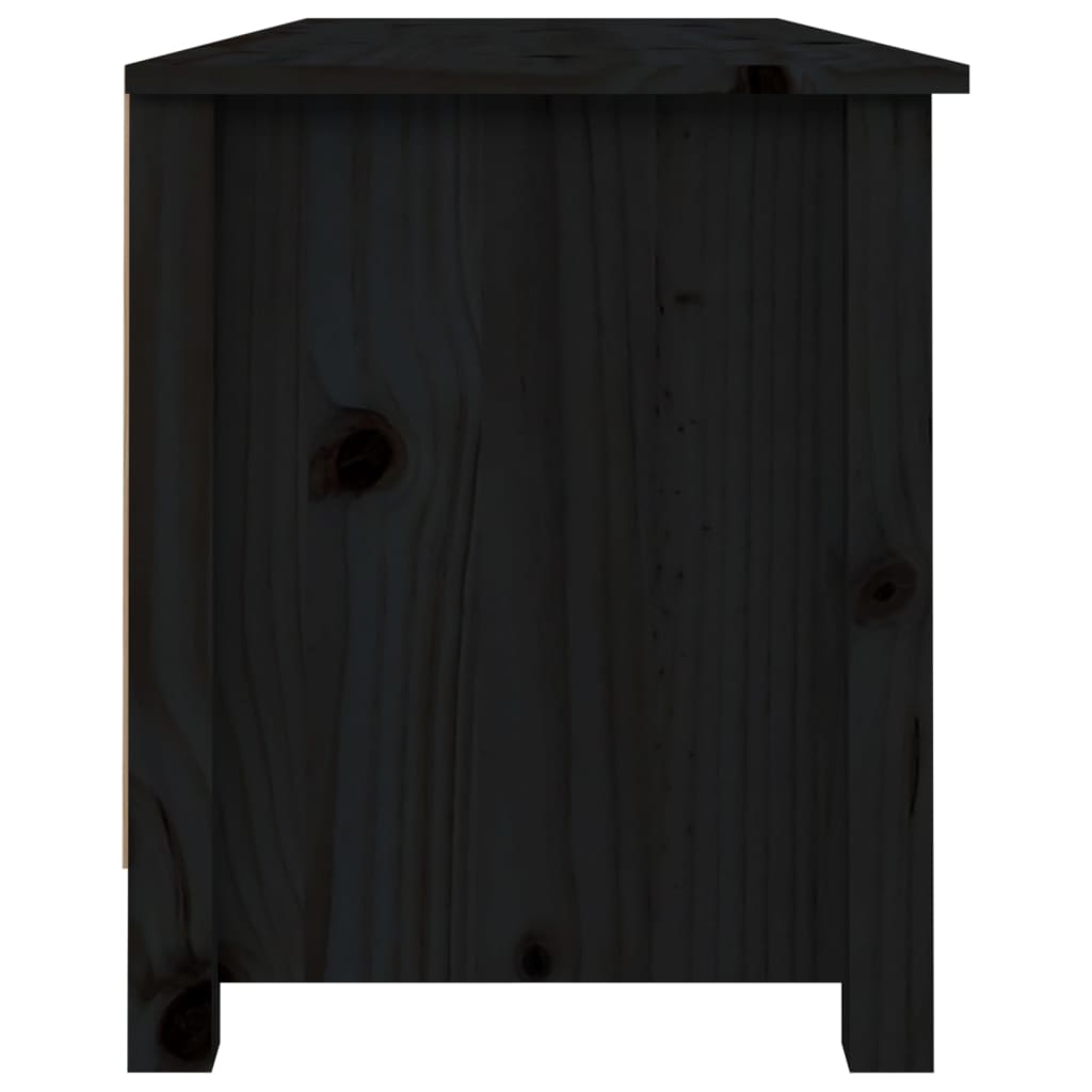 skobænk 110x38x45,5 cm massivt fyrretræ sort