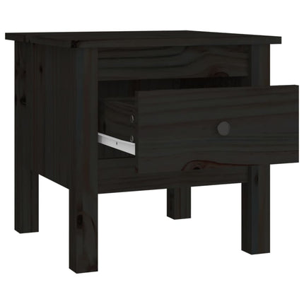 sideborde 2 stk. 40x40x39 cm massivt fyrretræ sort