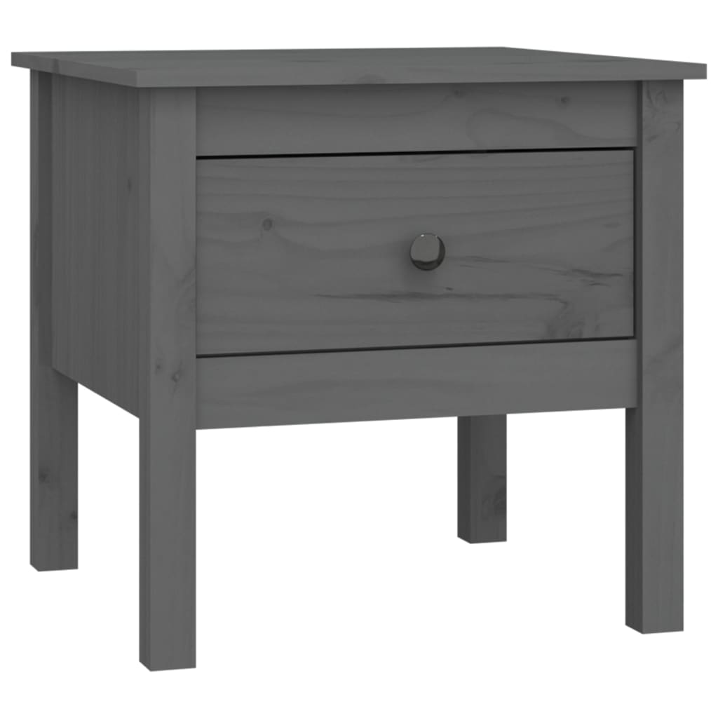 sidebord 50x50x49 cm massivt fyrretræ grå