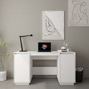 skrivebord 140x50x75 cm massivt fyrretræ hvid