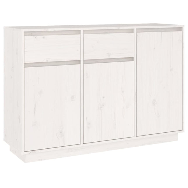 skænk 110x34x75 cm massivt fyrretræ hvid