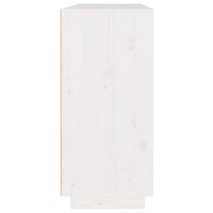 skænk 110x34x75 cm massivt fyrretræ hvid