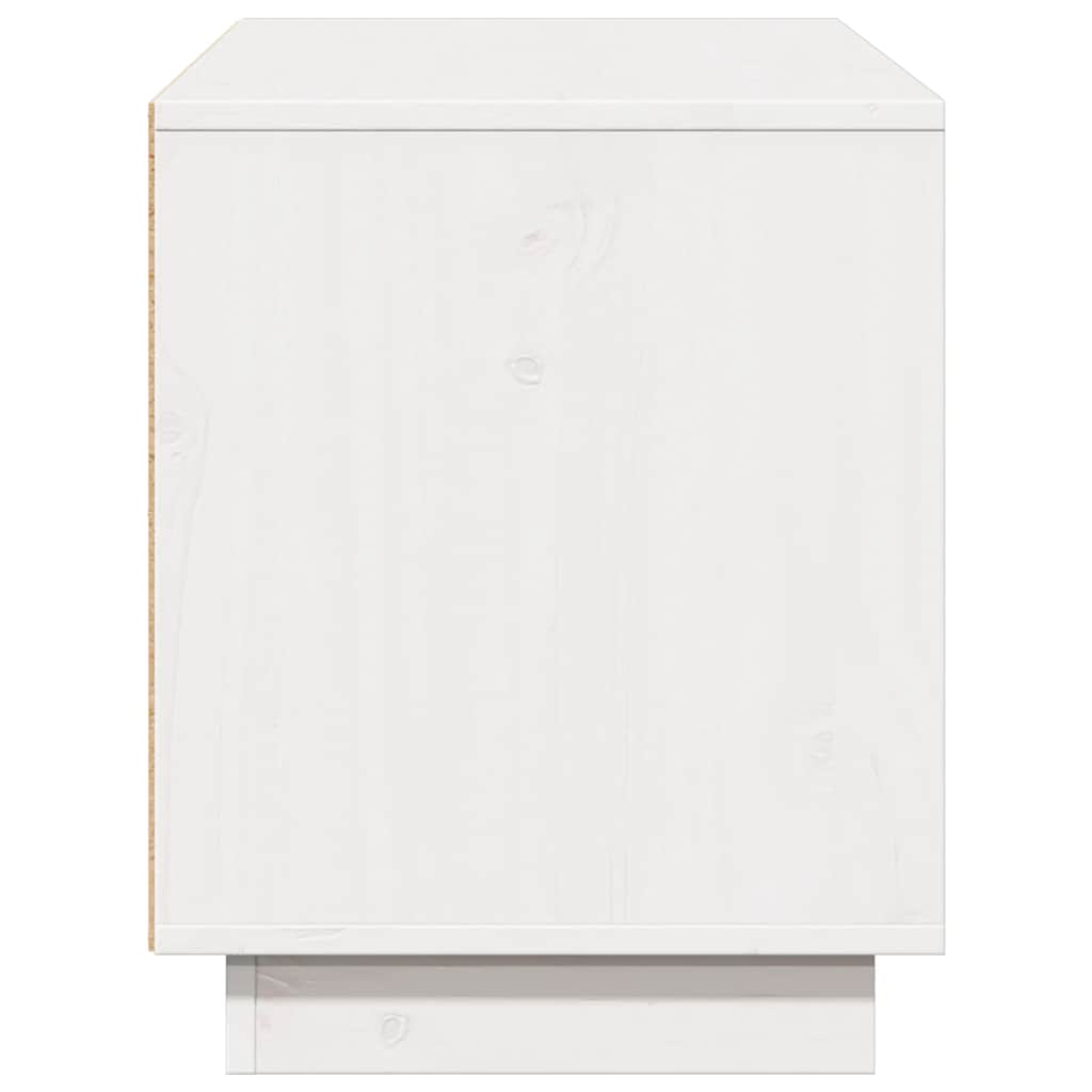 tv-bord 110,5x35x44 cm massivt fyrretræ hvid