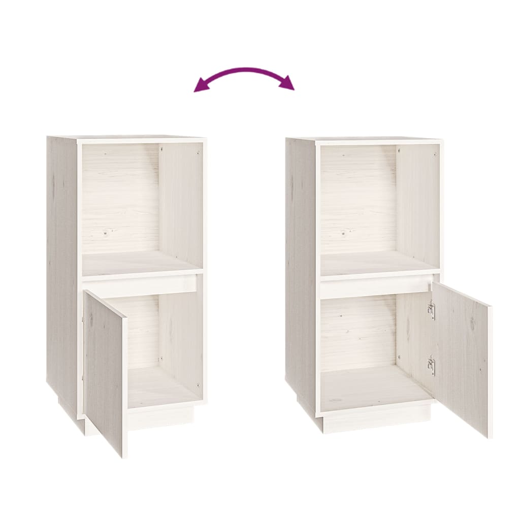 skænk 38x35x80 cm massivt fyrretræ hvid