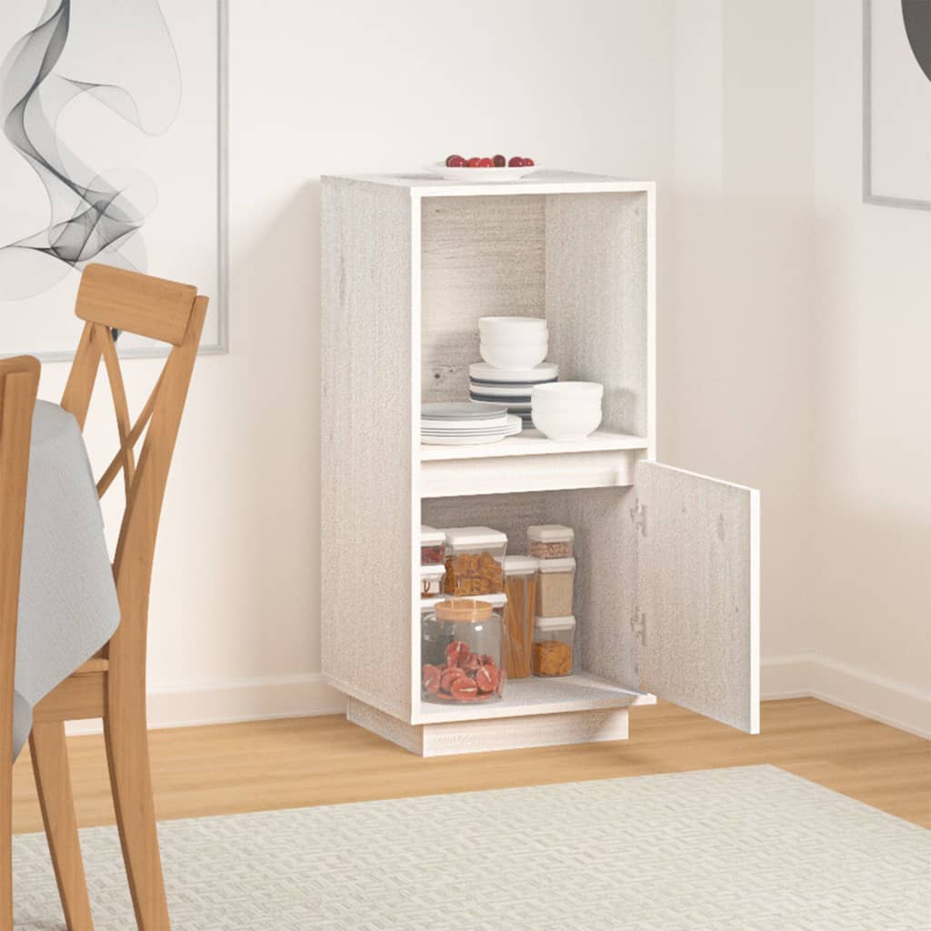 skænk 38x35x80 cm massivt fyrretræ hvid