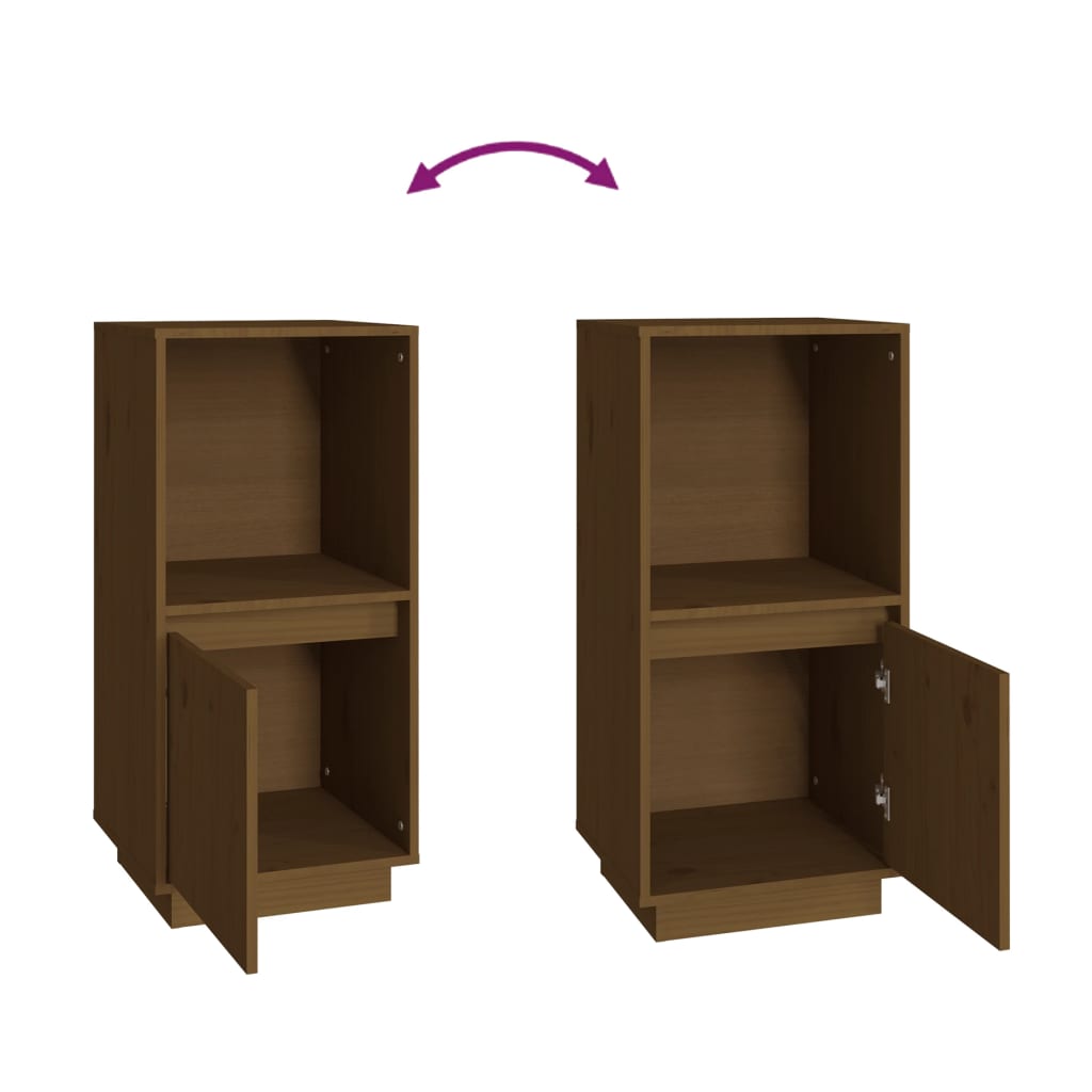 skænk 38x35x80 cm massivt fyrretræ gyldenbrun