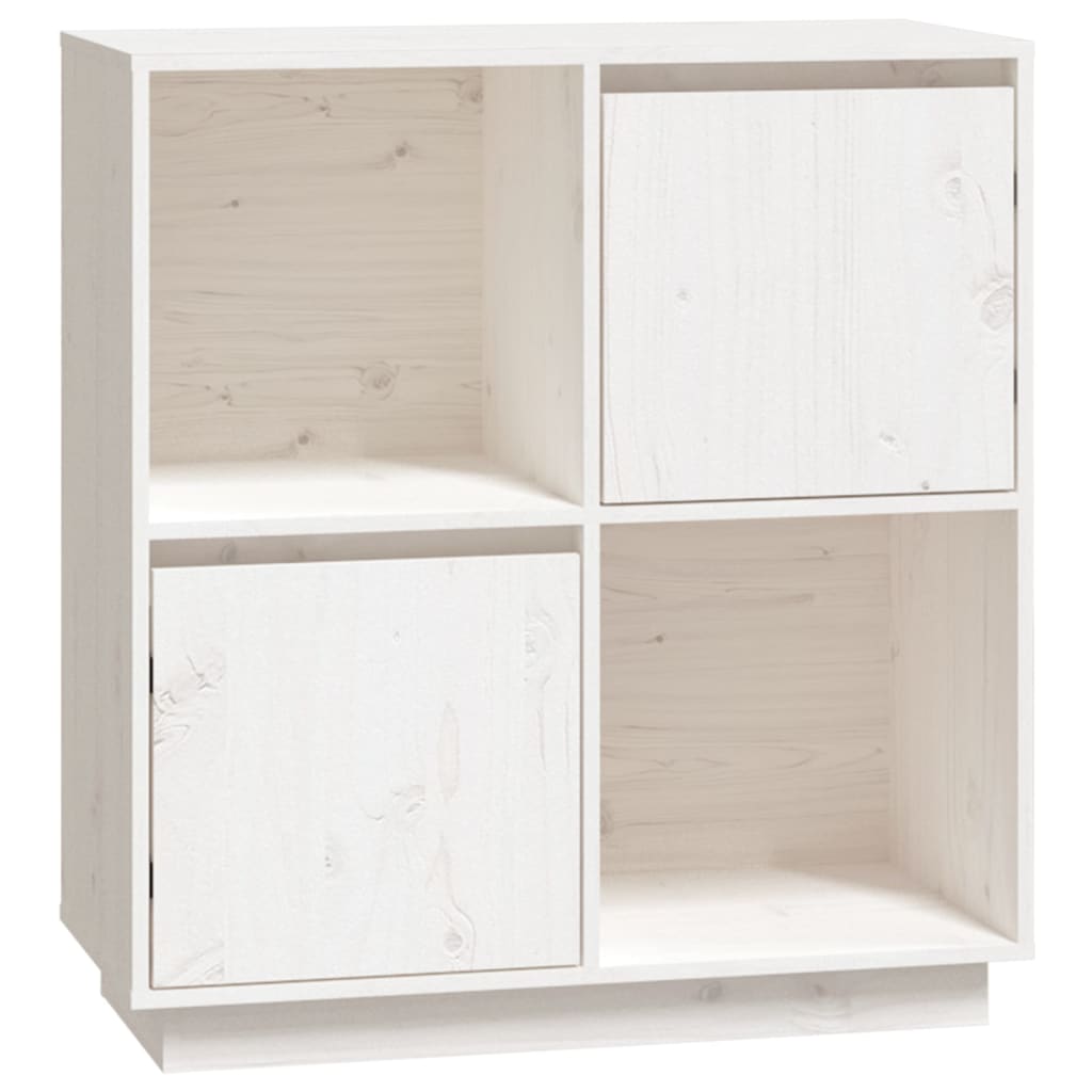 skænk 74x35x80 cm massivt fyrretræ hvid