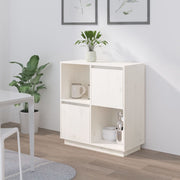 skænk 74x35x80 cm massivt fyrretræ hvid