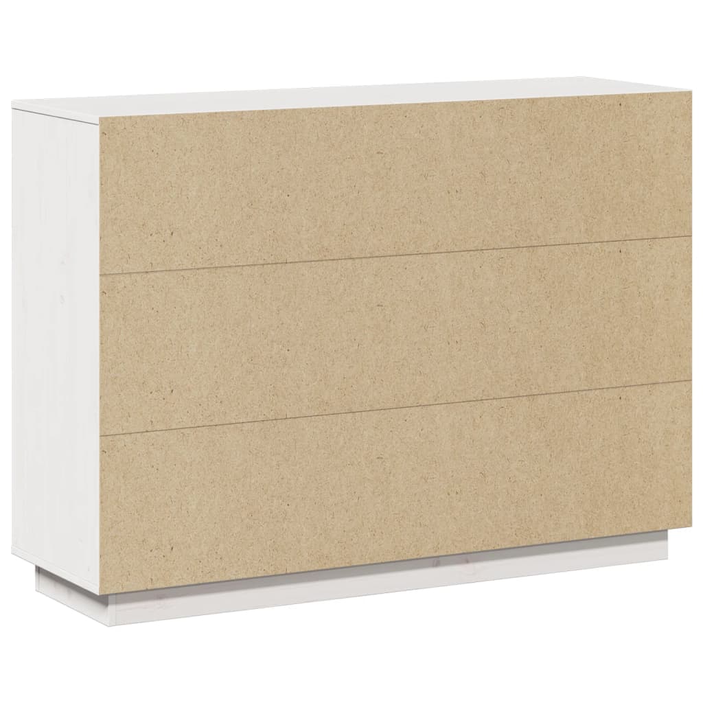 skænk 110,5x35x80 cm massivt fyrretræ hvid