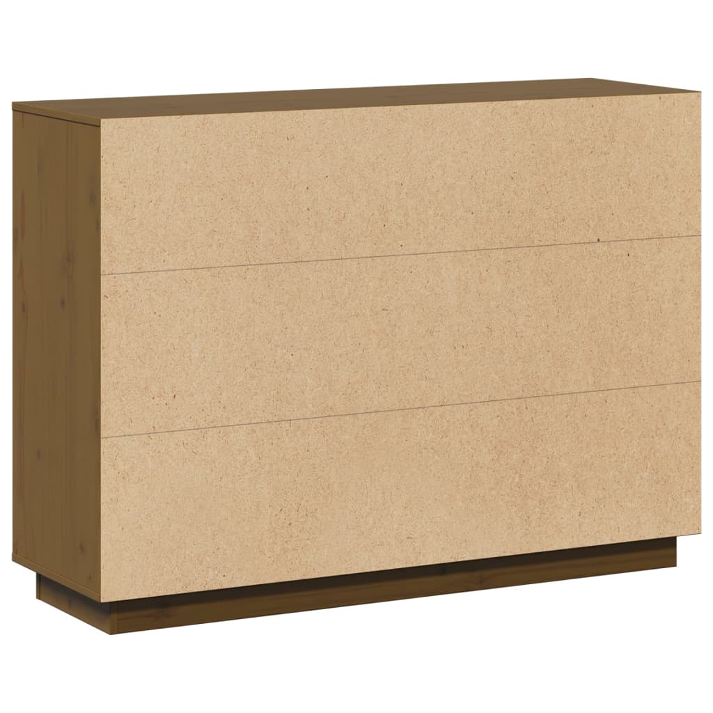 skænk 110,5x35x80 cm massivt fyrretræ gyldenbrun