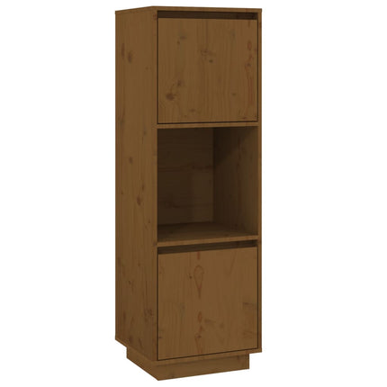 højskab 38x35x117 cm massivt fyrretræ gyldenbrun