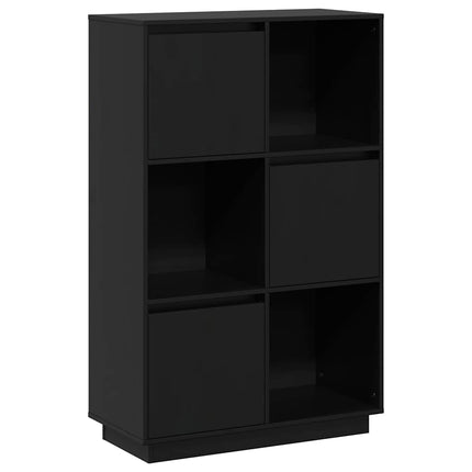 højskab 74x35x117 cm massivt fyrretræ sort
