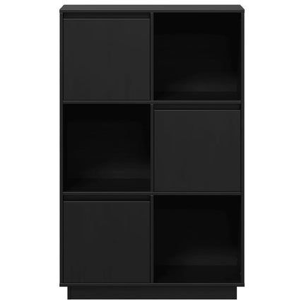 højskab 74x35x117 cm massivt fyrretræ sort