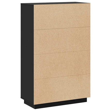 højskab 74x35x117 cm massivt fyrretræ sort