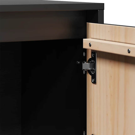 højskab 74x35x117 cm massivt fyrretræ sort