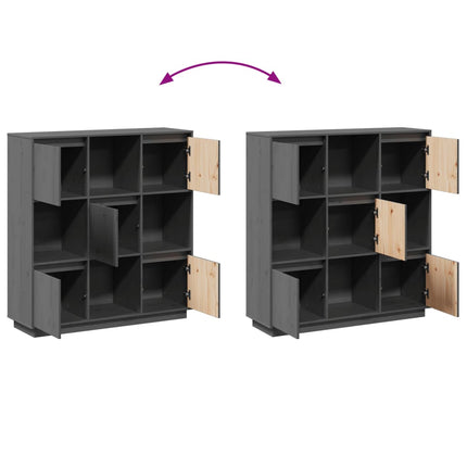 højskab 110,5x35x117 cm massivt fyrretræ grå