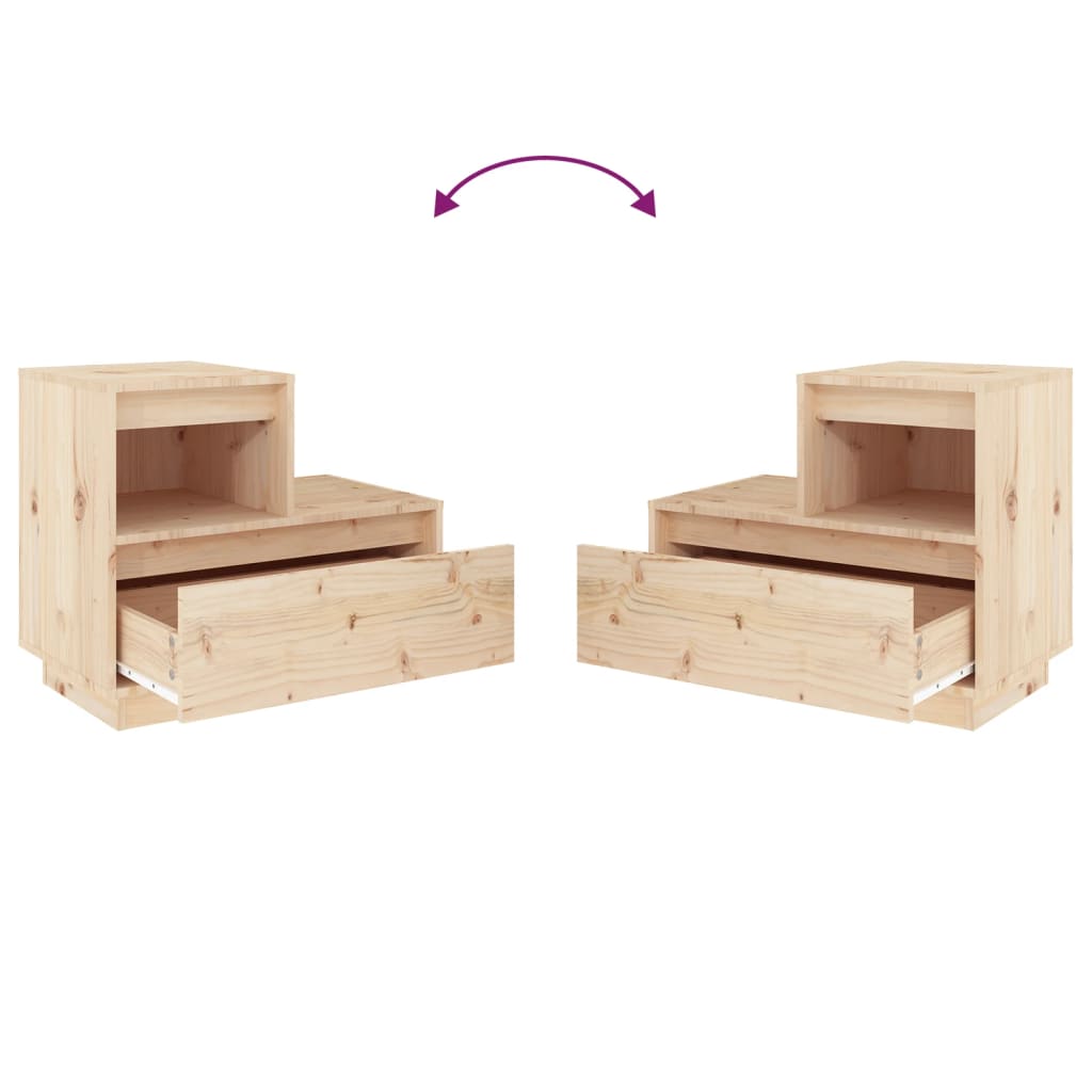 sengebord 60x34x51 cm massivt fyrretræ