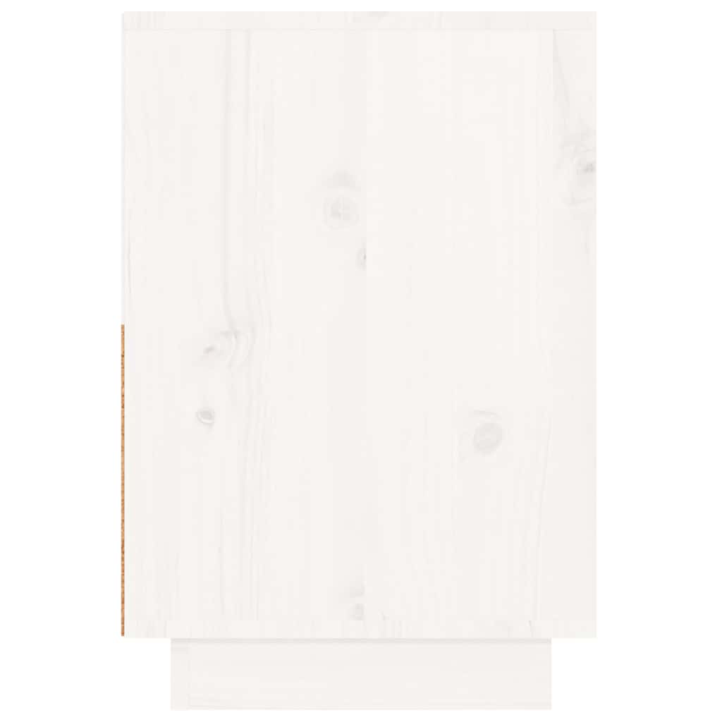 sengebord 60x34x51 cm massivt fyrretræ hvid