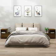 sengeborde 2 stk. 60x34x51 cm massivt fyrretræ gyldenbrun