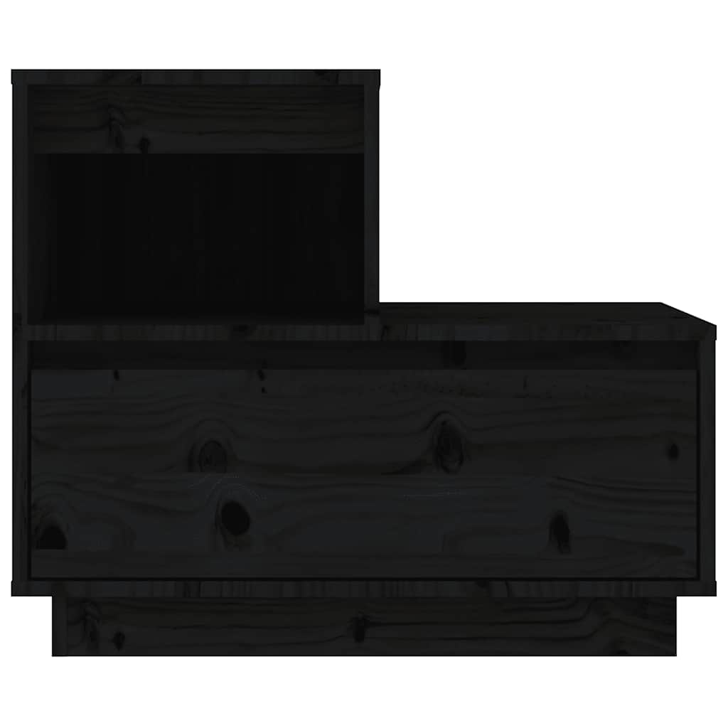 sengeborde 2 stk. 60x34x51 cm massivt fyrretræ sort