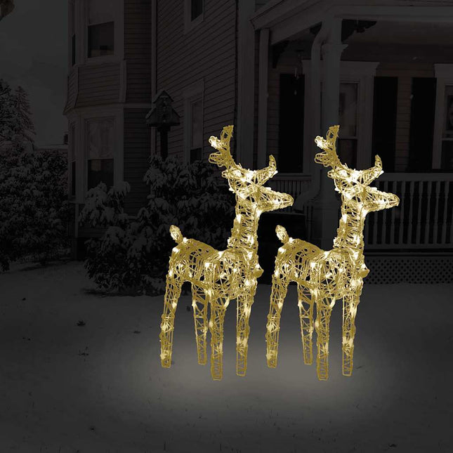 julerensdyr 2 stk. 80 LED'er akryl varmt hvidt lys