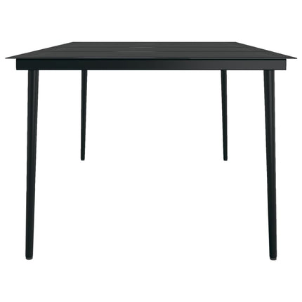 havebord 200x100x74 cm stål og glas sort