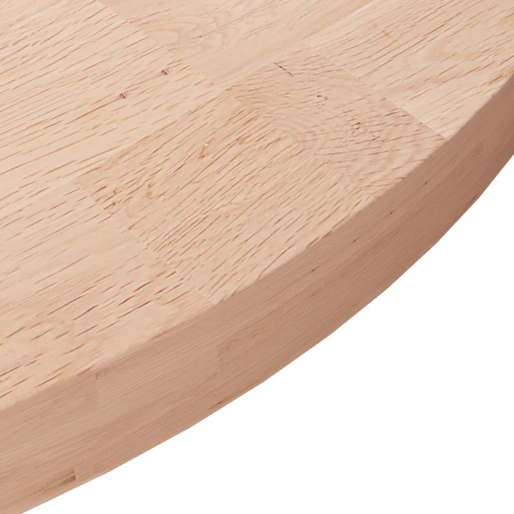 rund bordplade Ø60x4 cm ubehandlet massivt egetræ