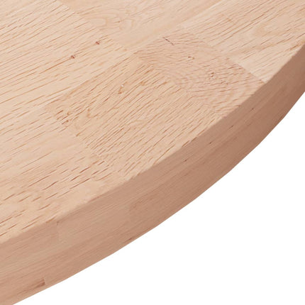 rund bordplade Ø70x4 cm ubehandlet massivt egetræ