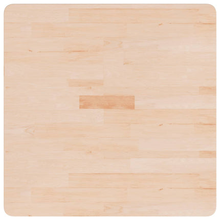 firkantet bordplade 70x70x2,5 cm ubehandlet massivt egetræ